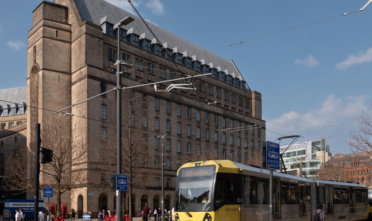 Manchester - townhall and tram